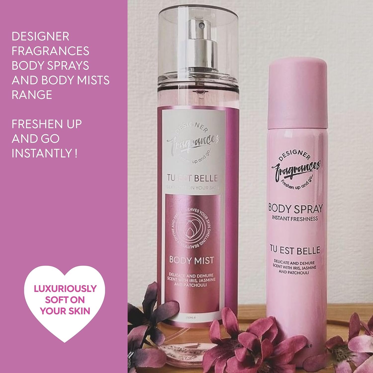 Designer Fragrances 3 Pack Assorted Bundle - Tu Est Belle - Peony - Blu Cloud - Women's Feminine Body Mist Sprays - For Silky Soft, Beautifully Smelling Divine & Fresh Skin, Great Gifts - 250ml - Image 6