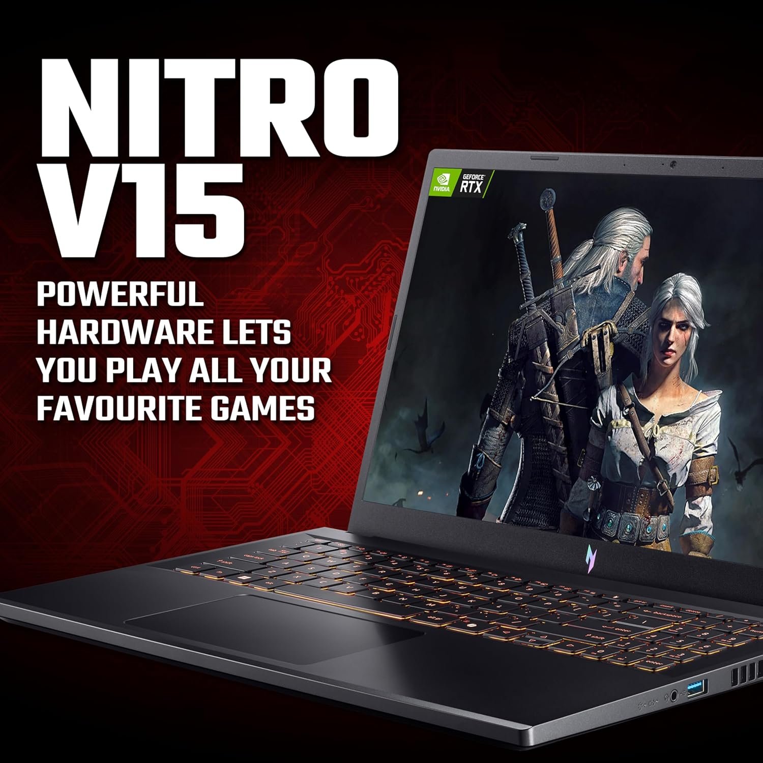 acer Nitro V15 ANV15-52 Gaming Laptop - Intel Core i7-13620H, 16GB, 1TB SSD, NVIDIA GeForce RTX 5060, 15.6" Full HD 165Hz, Windows 11, Black - Image 2