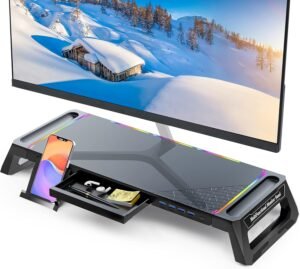 MOOJAY Monitor Stand for Desk RGB G...