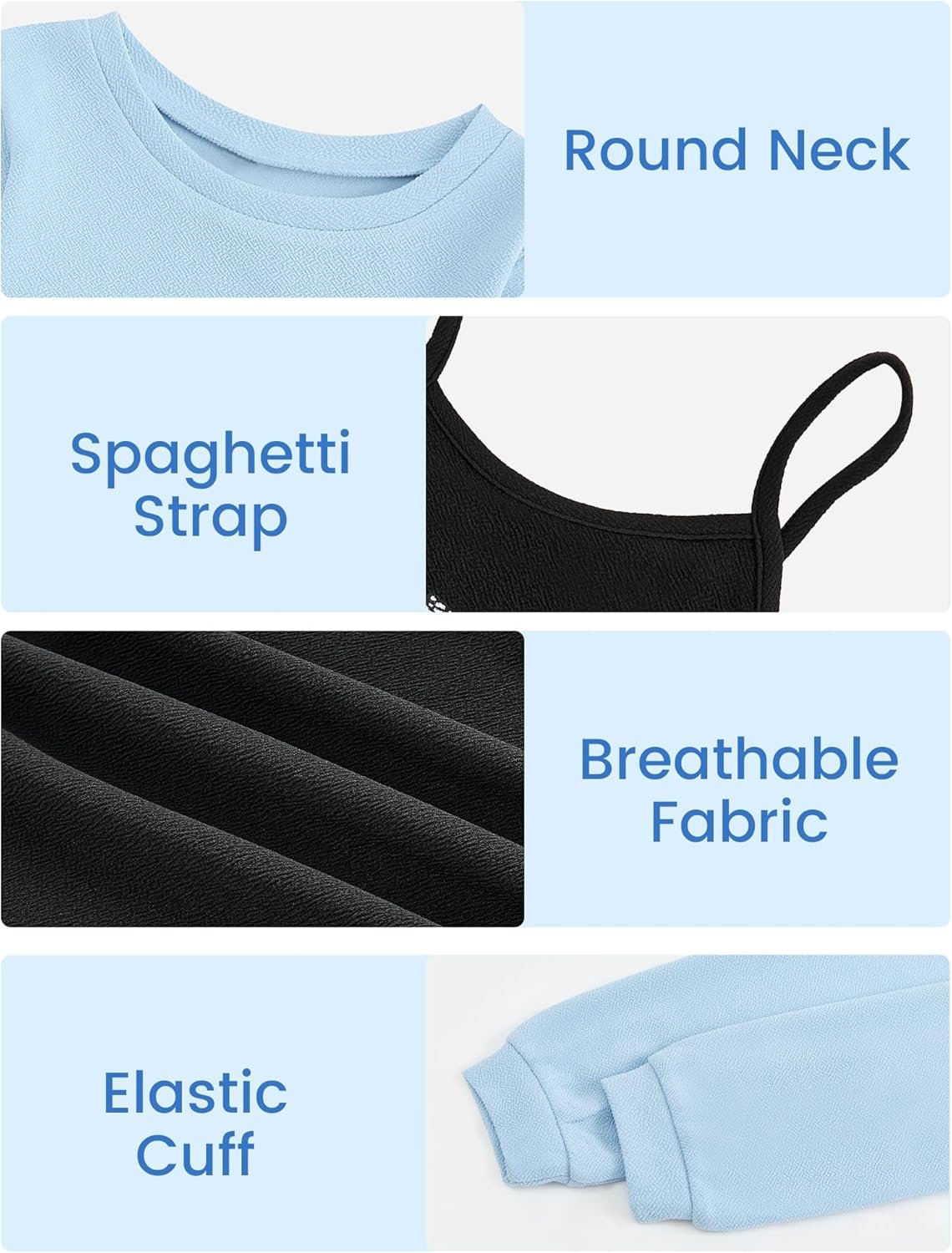 JiAmy Girls 2-Piece Set Outfits Sleeveless Bodycon Cami Dress with Long Sleeve Crop Top Party Wear Clothings for Teen Girls - Image 6