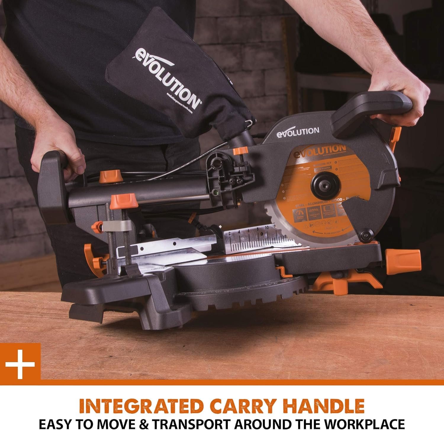 Evolution Power Tools R210SMS+ Sliding Mitre Saw With Multi-Material Cutting, Cuts Wood, Metal, Plastic & More, 45° Bevel, 50° Mitre, 230mm Slide, 1500 W (230 V) - Image 23