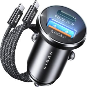 LISEN Car Phone Charger USB C 54W 1...