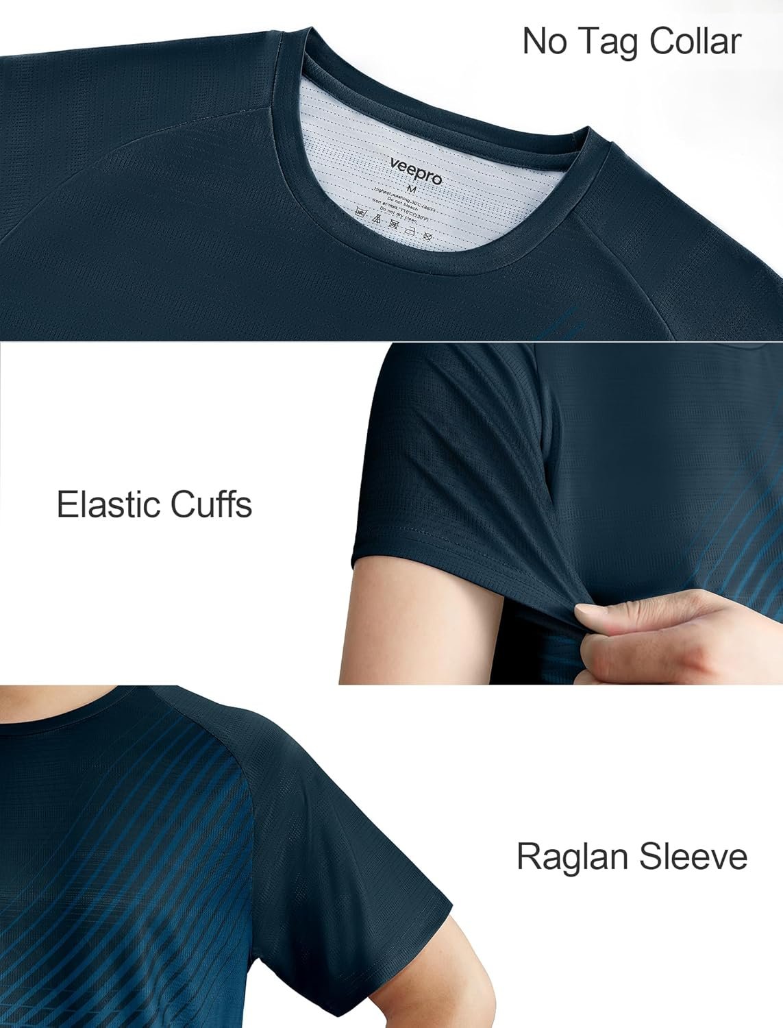 Men’s T-Shirts Gym Running T Shirts for Men Moisture Wicking Athletic Sport Breathable Tops Quick Dry Short Sleeve Workout T-Shirt - Image 4