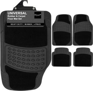 Nyxi 4 Piece Rubber Car Mat and Car...