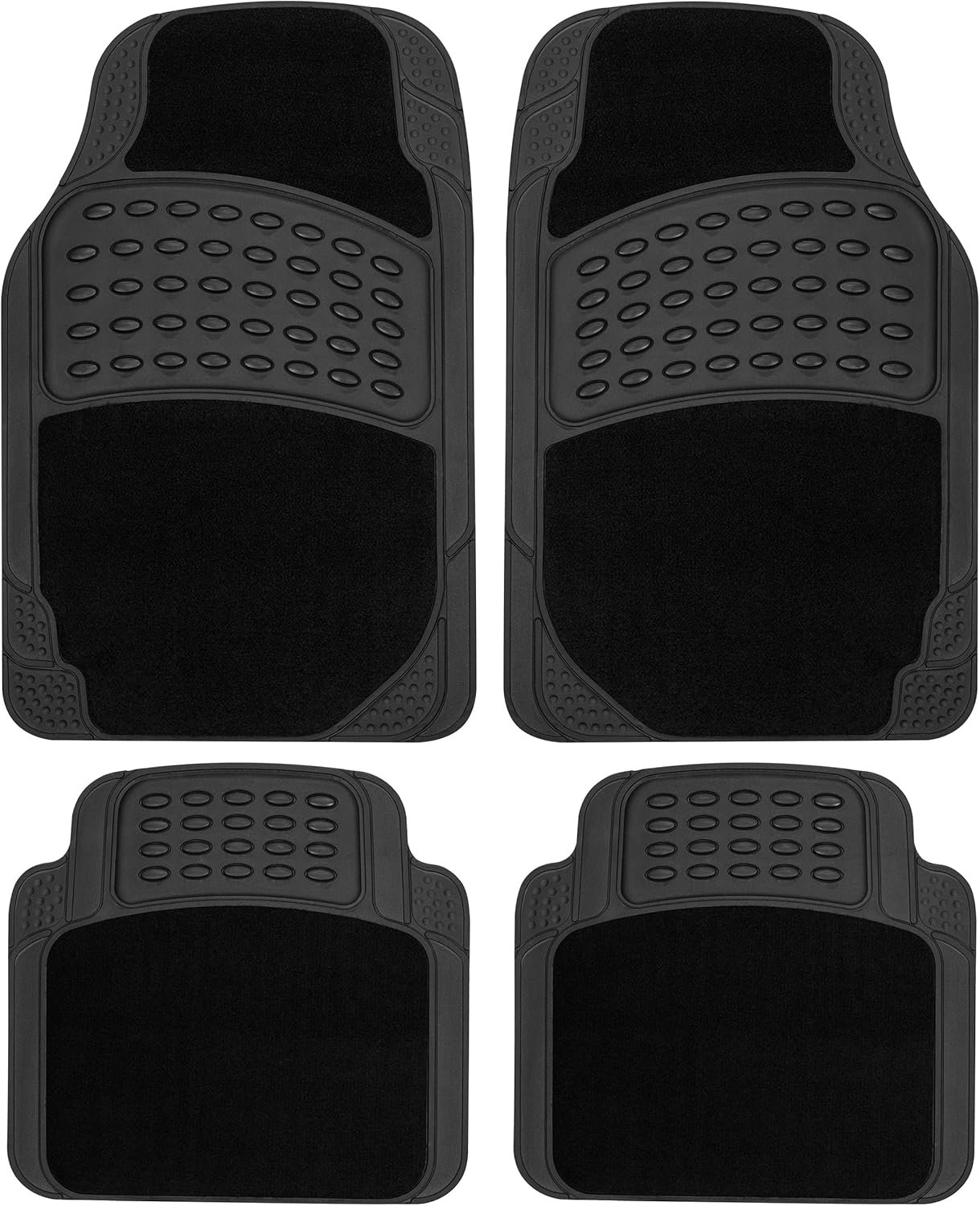 Nyxi 4 Piece Rubber Car Mat and Carpet (Front + Rear) Car Mat Floor Mat Universal Non-Slip Heavy Duty for Cars SUV Truck and VAN, Water Proof, All Weather - Image 5