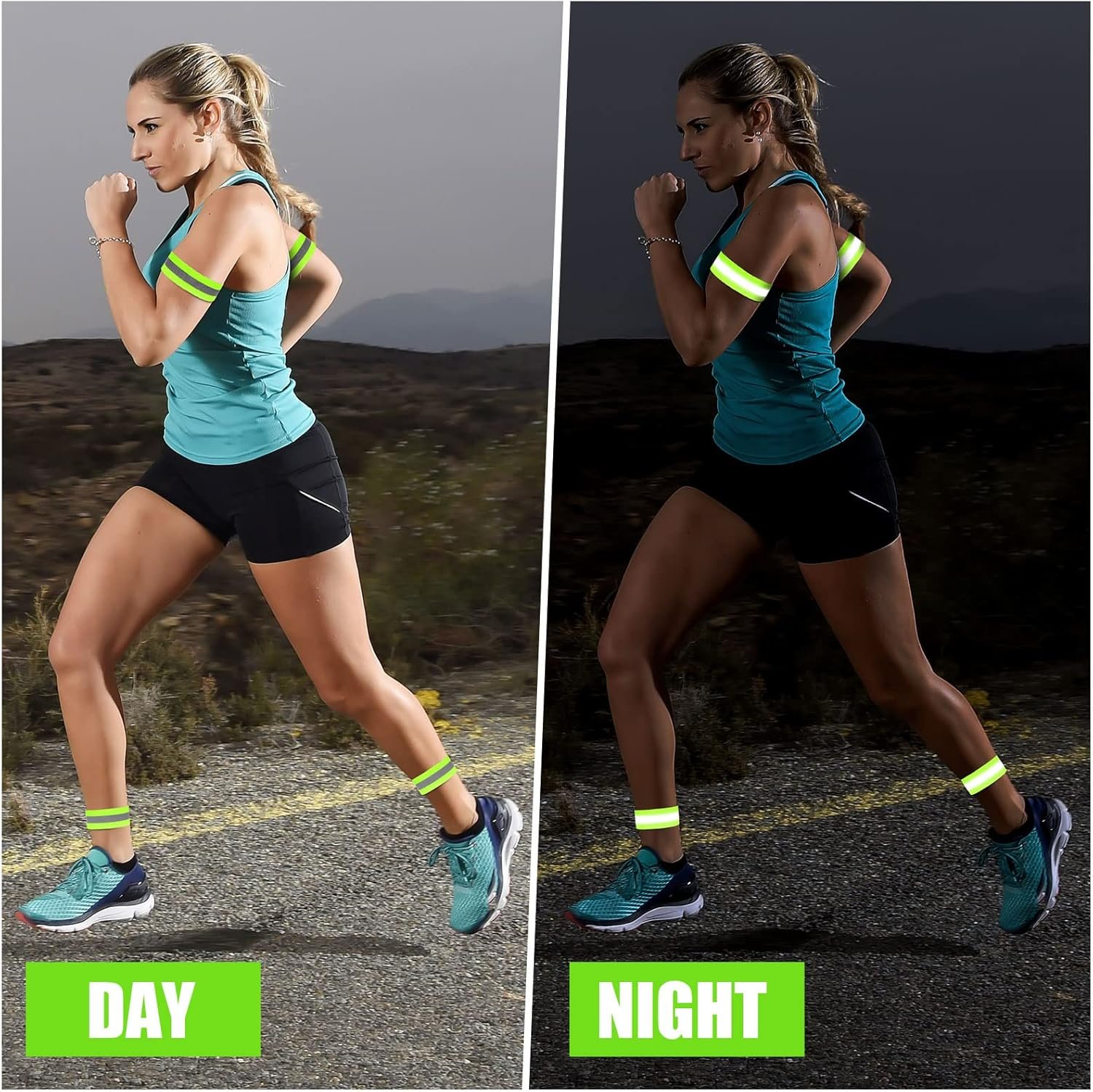 URAQT Reflective Wrist Strap, Running Safety Gear Wristbands, High Visibility Bike & Ankle Bands Reflector Armband, Self-adhesive Reflective Bands for Night Sports & Dog Walking - Image 4