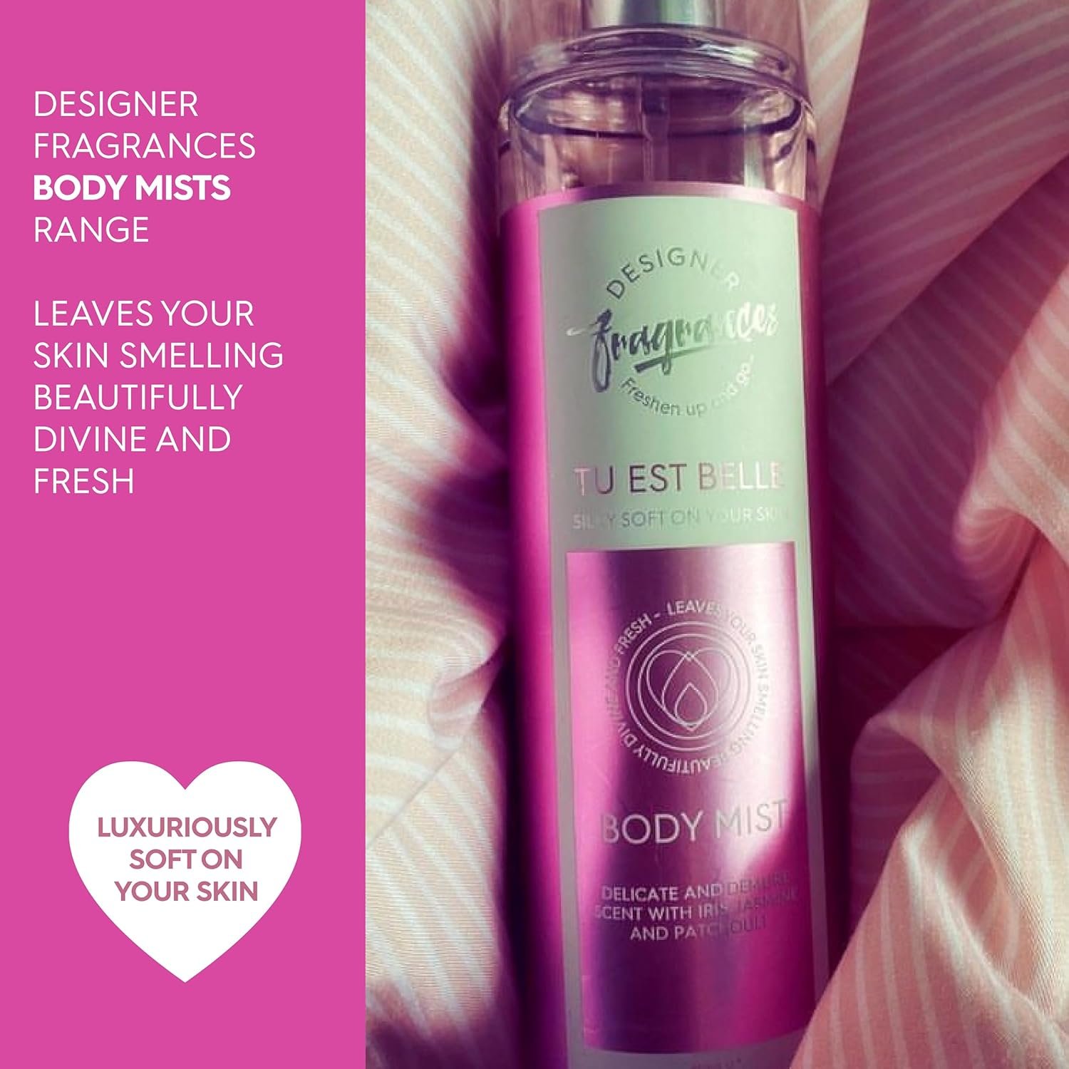 Designer Fragrances 3 Pack Assorted Bundle - Tu Est Belle - Peony - Blu Cloud - Women's Feminine Body Mist Sprays - For Silky Soft, Beautifully Smelling Divine & Fresh Skin, Great Gifts - 250ml - Image 7