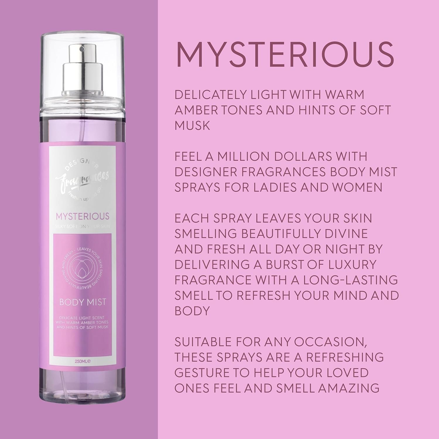 Designer Fragrances 3 Pack Assorted Bundle - Tu Est Belle - Peony - Blu Cloud - Women's Feminine Body Mist Sprays - For Silky Soft, Beautifully Smelling Divine & Fresh Skin, Great Gifts - 250ml - Image 3