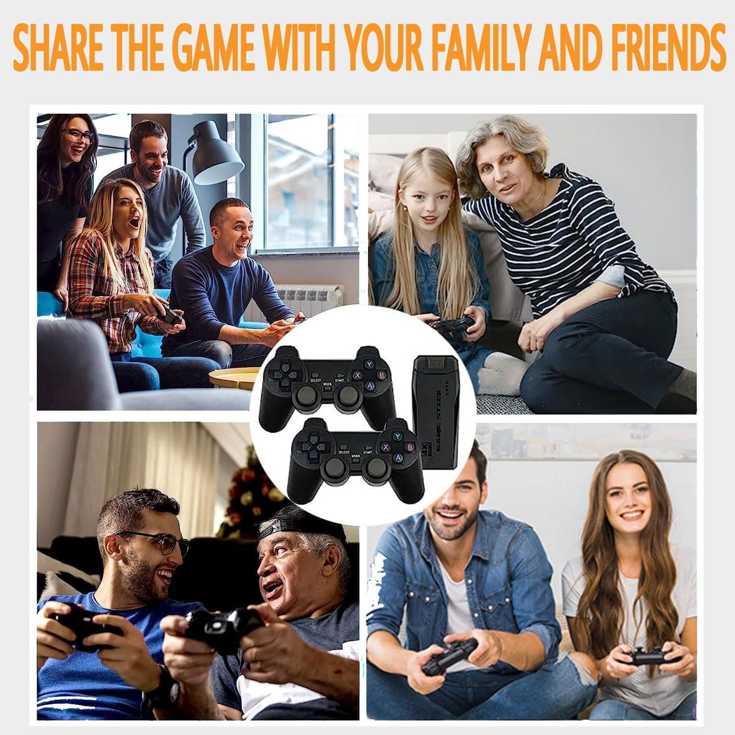 Retro Game Console,Wireless Retro Game Stick with 20,200+ Built-in Games, HDMI Output, Plug & Play, 2.4G Wireless Gamepads, Ideal for Family & Friends Entertainment - Image 5