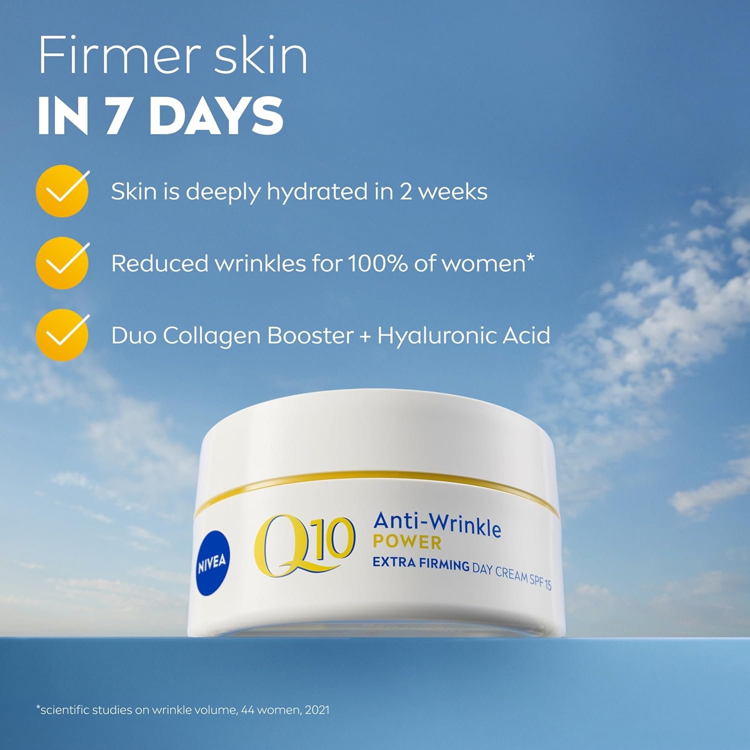 NIVEA Q10 Anti-Wrinkle Power SPF15 Firming Cream (50ml), Day Facial Moisturiser to Reduce Wrinkles, Nourish and Achieve Firmer Skin in 7 Days - Image 2