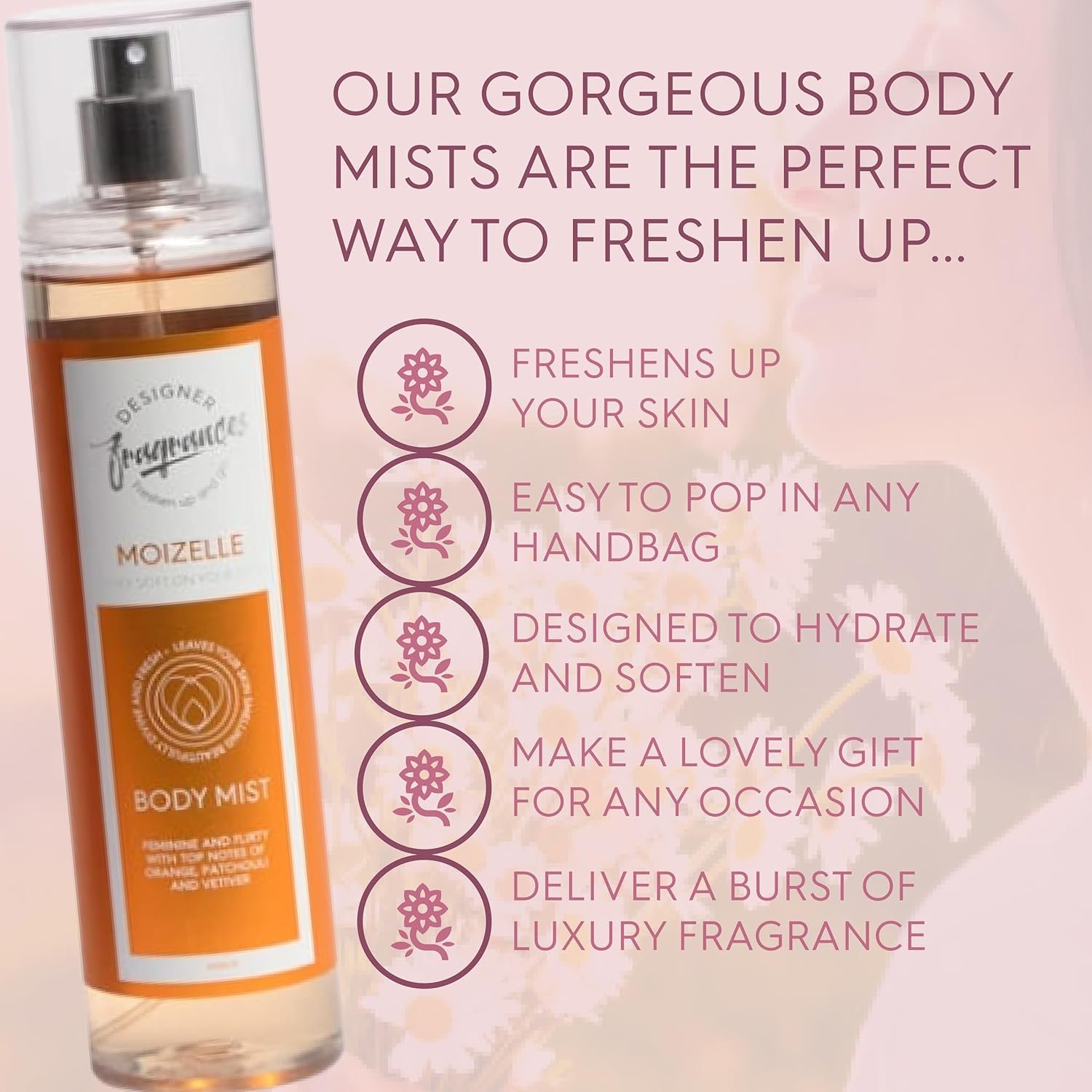Designer Fragrances 3 Pack Assorted Bundle - Tu Est Belle - Peony - Blu Cloud - Women's Feminine Body Mist Sprays - For Silky Soft, Beautifully Smelling Divine & Fresh Skin, Great Gifts - 250ml - Image 5