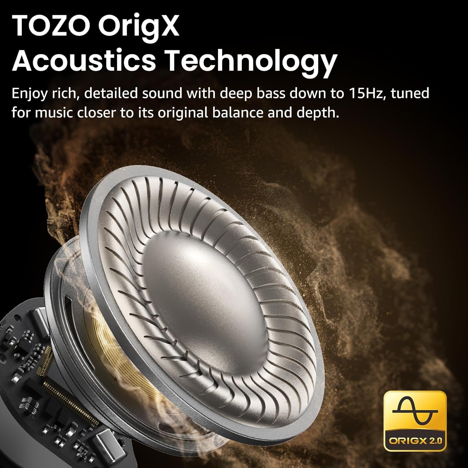 TOZO NC9 Hybrid Active Noise Cancelling Earbuds for Travel Work Calls, 45dB ANC Wireless Earbuds, 6-Mic ENC for Clear Calls, Deep Bass 60H Playtime IPX8 Bluetooth 5.3 Ear Buds with App for Custom EQ - Image 3