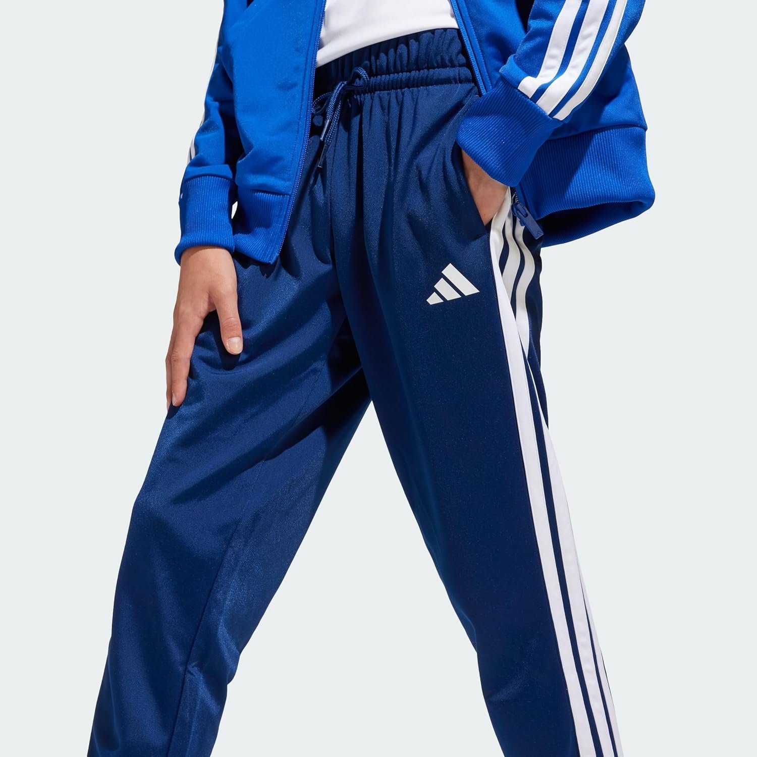 adidas Unisex Kids SEASONAL ESSENTIALS TIBERIO 3 STRIPES TRICOT TRACKSUIT - Image 3