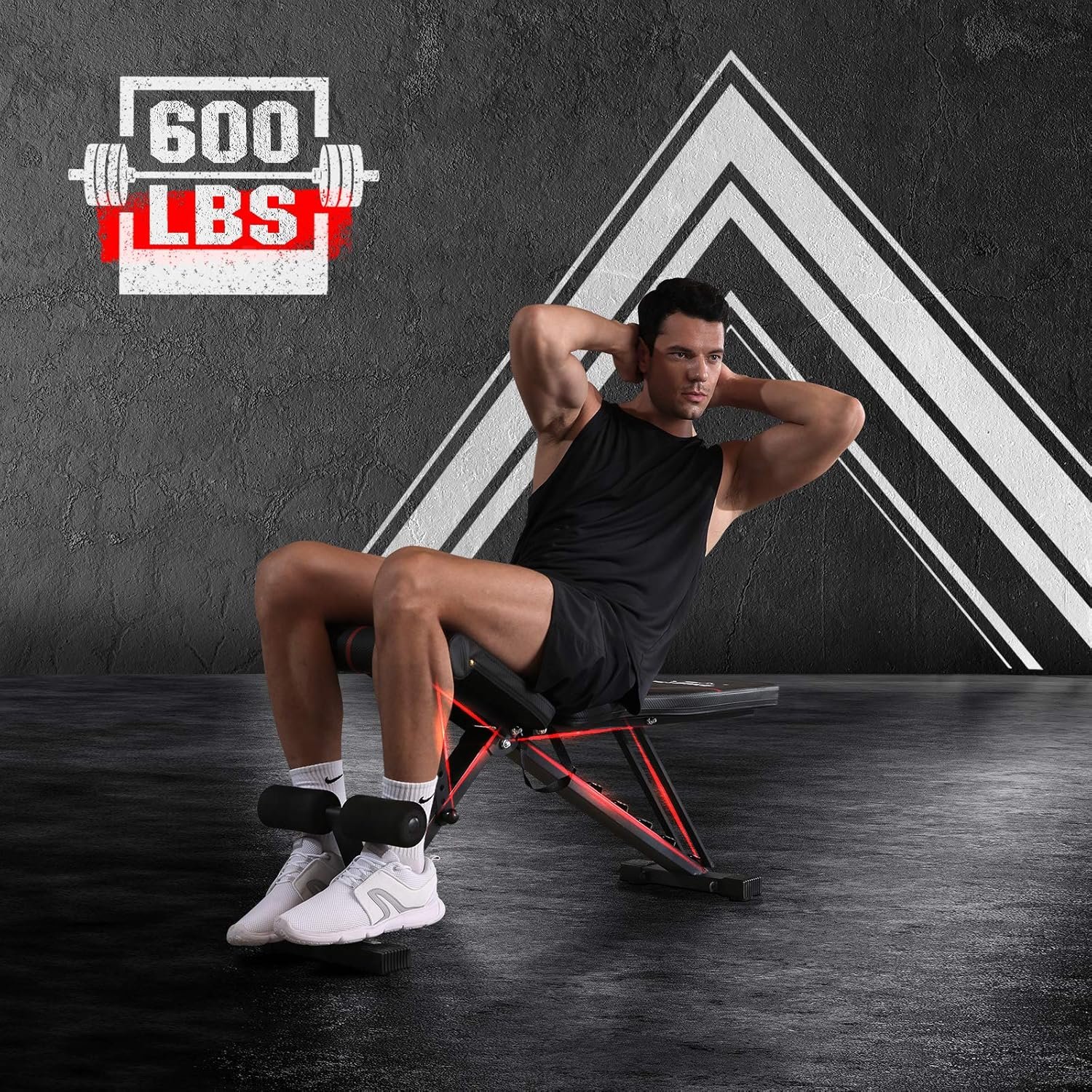 FLYBIRD Adjustable Bench, Utility Weight Bench with 8-Position Adjustable Backrest/3-Position Adjustable Footrest, 318 kg Weight Capacity, Foldable Workout Bench with 90° Angle for Home Gym - Image 3