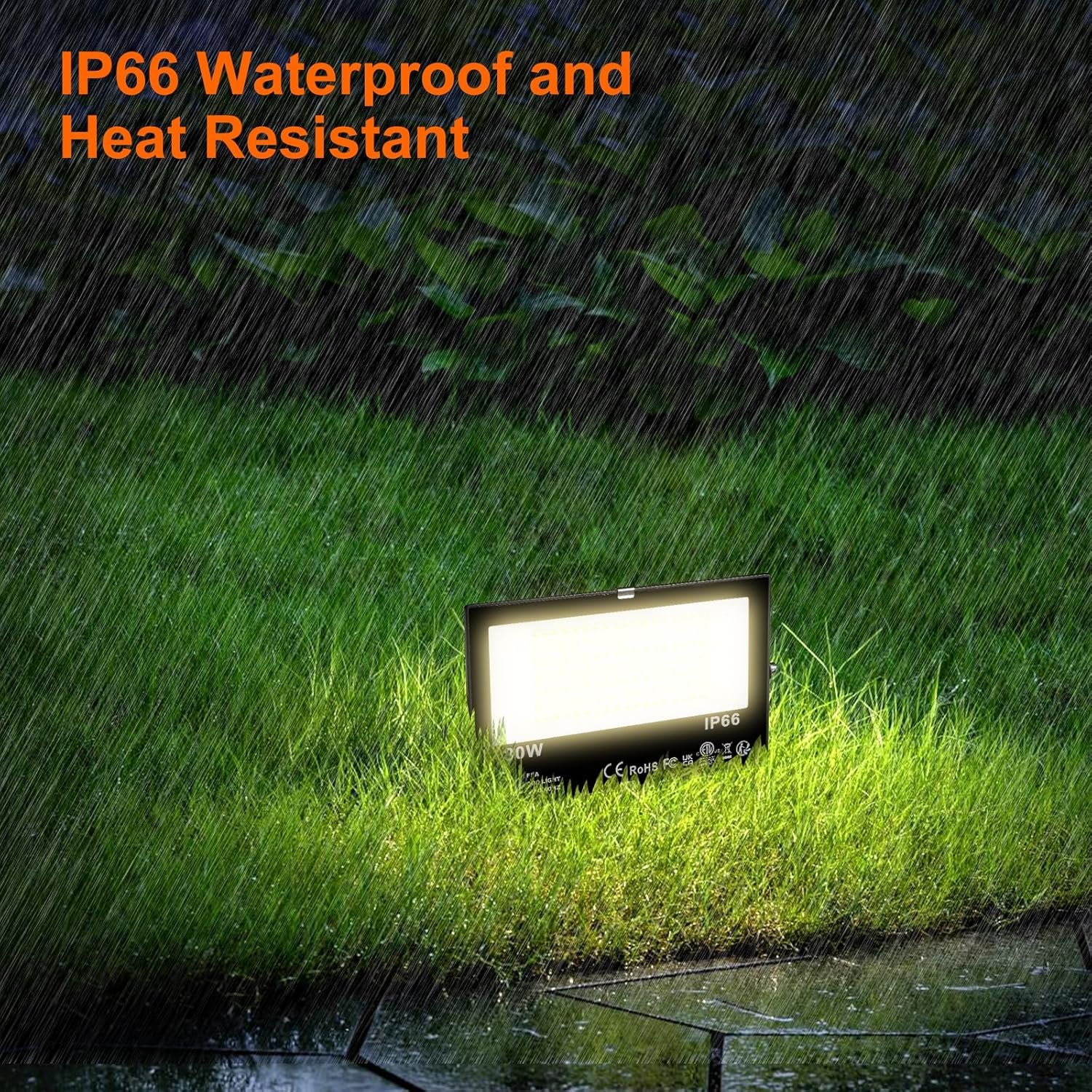 LED Flood Lights RGB Colour Changing 300W Equivalent Outdoor, 30W Bluetooth RGBW Smart Floodlight APP Control, IP66 Waterproof, Timing, 2700K & 16 Million Colours for Garden Stage, DUSKTEC - Image 4