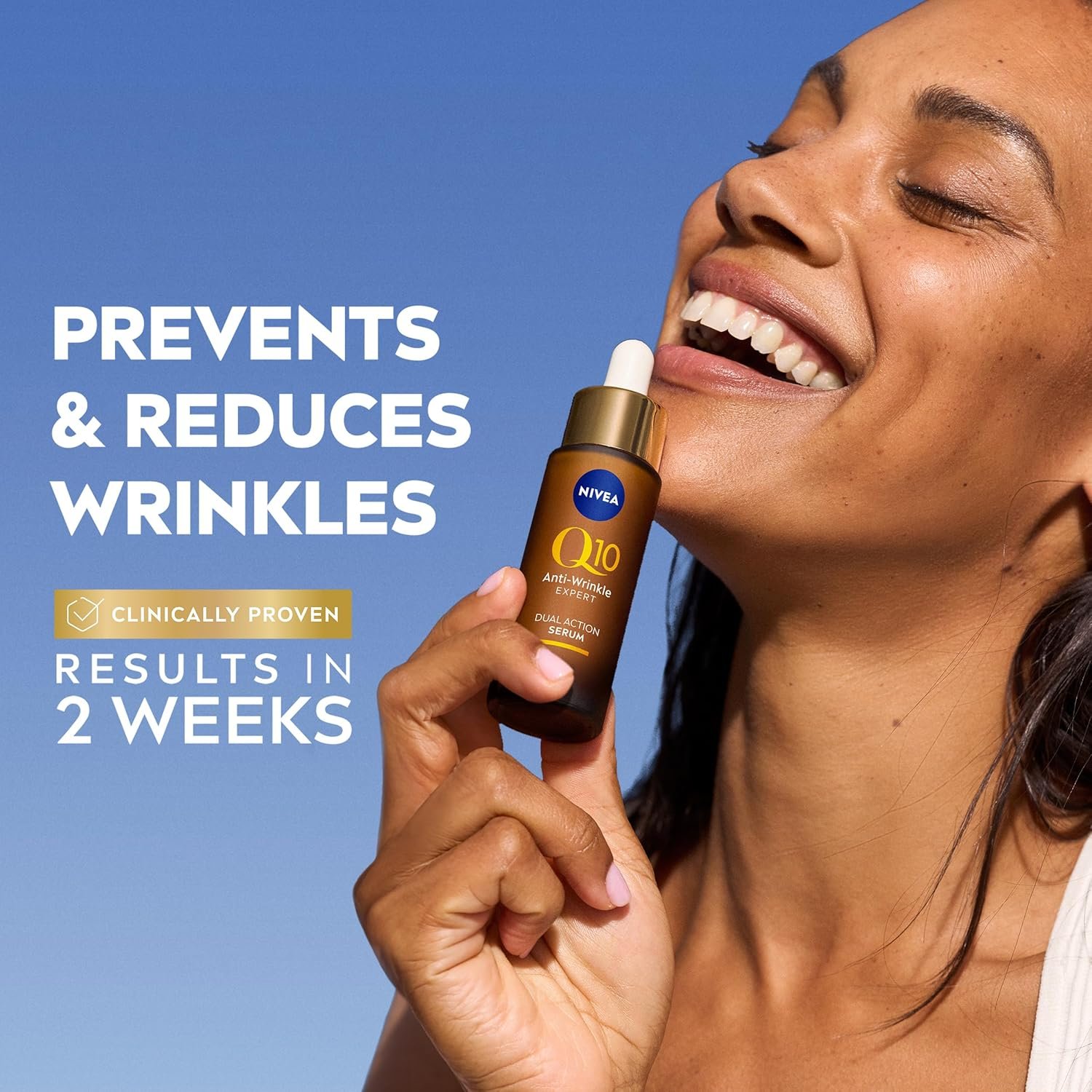 NIVEA Q10 Anti-Wrinkle Expert Dual Action Serum (30ml), Anti Ageing Face Serum for Women with Pure Q10, Visibly Reduces and Prevents Wrinkles - Image 3